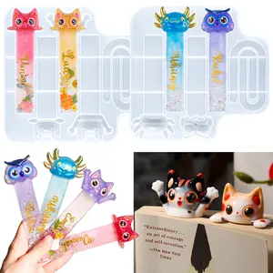 Bookmark Resin Molds Silicone, Cute 3D Animal Bookmark Silicone Molds for Epoxy Resina with Paperclip Pattern 3mm Thin,Small Bookmarks Molds for UV Resin Crafts,Gifts for Book Lovers - LET’S Resin