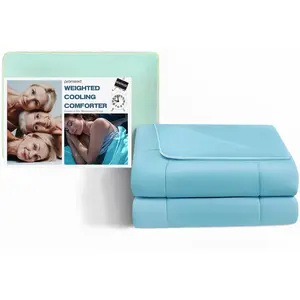 Weighted Cooling Comforter for Menopause - Gentle Pressure Cooling Blanket with QMAX 0.45 Tech, Relief for Hot Flashes and Night Sweats, Breathable and Machine Washable, 6LB Measures 87"x91"
