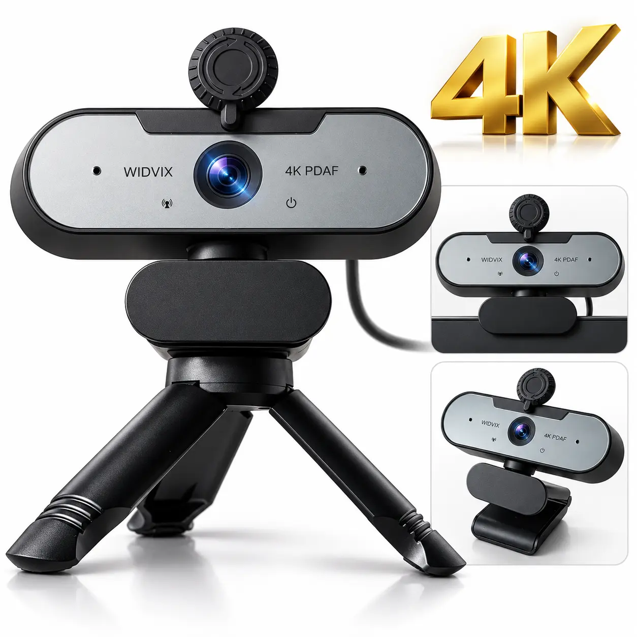 4K Autofocus Streaming PC Webcam with Microphone - USB 1080p Computer Camera, PC Accessories, Live Streaming Gadget, Desk Gadget for Laptop Video Calling & Remote Work Meetings