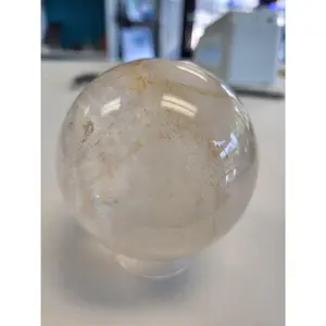 Clear Quartz Sphere - (with Golden and Fire inclusions)
