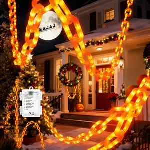 Halloween Chain String Lights – 10 Ft Battery Operated, Waterproof, 8 Modes, US Patent (Orange)