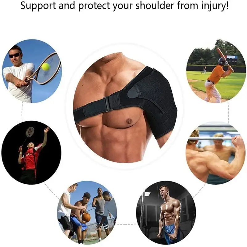 (voyagr) New Sports Shoulder Brace Adjustable Compression Left and Right Anti-Strain Shoulder Strap Shoulder Fixator Ice Compression Shoulder Brace