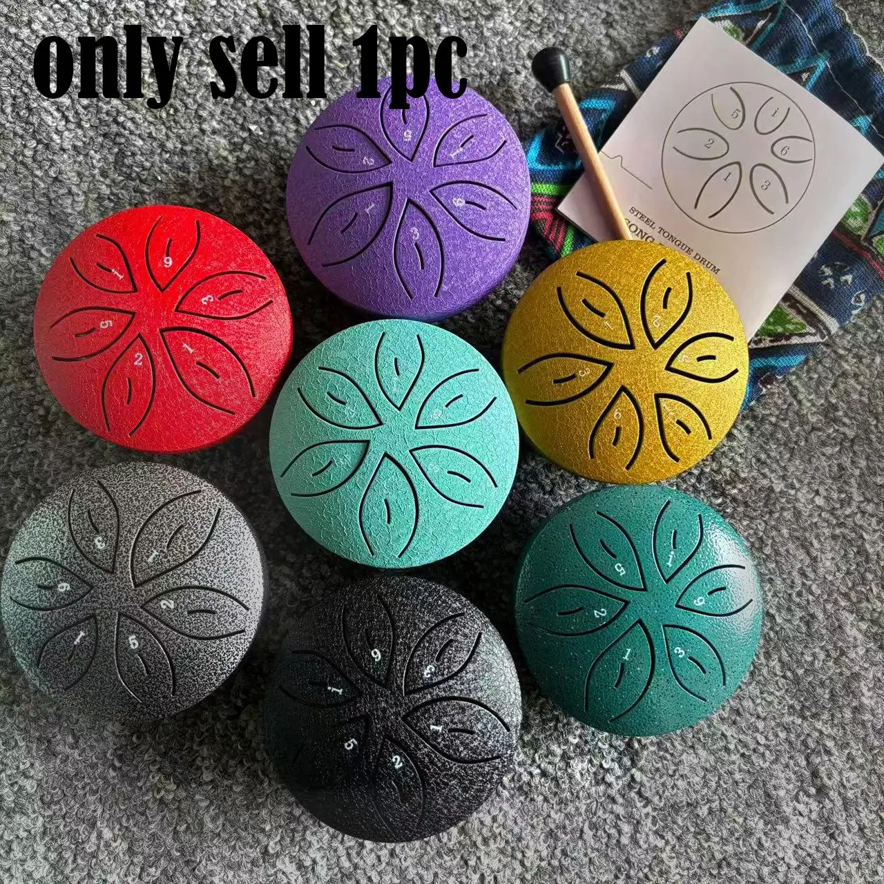 Mini 3 Inch Steel Tongue Drum, Portable Handpan Drum with Mallets, Calming Meditation Instrument, Easy to Carry for Yoga, Travel, Beginners Musical Gift, Percussion Instrument