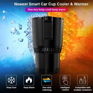 Smart Car Cup Cooler & Warmer 0°C-60°C Fast Cooling & Heating 12V Car Plug Fits Most Bottles & Cans Up to 18.60z Ideal for Truck Drivers Road Trips Camping & Office Use One-Button Control Quiet Portable Tumbler Fun Car Accessories Aluminium