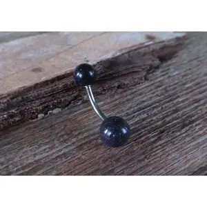 Custom Lengths Sparkly Galaxy Stone Belly Ring 14g (1.6mm) Piercing 8mm 10mm 12mm