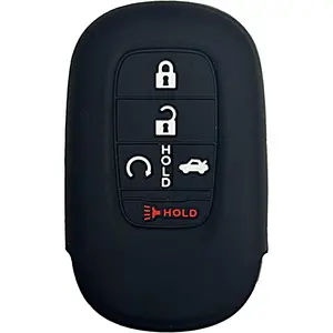 Key Fob Cover for Pilot CRV: 5 Buttons Silicone Remote Case Protector Fit for Honda Civic Hybrid Odyssey Passport 2016 2017 2018 2019 2020 2021 2022 2023 2024 72147TBAA11 KR5V2X ACJ932HK1310A (Black2)