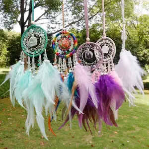 Natural Crystal with Raw Stone Car Decoration Dream Catcher, House Decoration