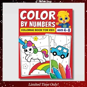 Color By Numbers Coloring Book For Kids Fun Activity Book For Preschool Kindergarten & 1st Grade Children Ages 4-8 Cute Pictures Of Animals Unicorns Toys Fun Facts & More Paperback