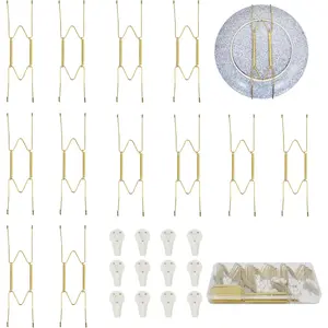 12 Pack 8 Inch Invisible Plate Hangers for Wall, Suitable for 7.5-8.5 Inch Plates, Decorative Display Hooks for Hanging Decorative Plates