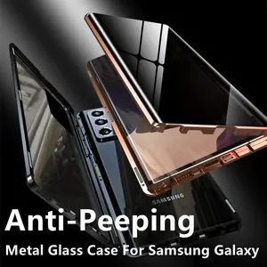 Anti Peeping Privacy Magnetic Case For Samsung Galaxy S25 S24 S23 S22 S21 Plus S23 S24 Ultra Note 20 Case 360 Metal Frame Cover