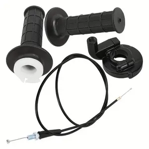 7/8" Twist Throttie Accelerator Handle Grips Set, Handle Bar Throttle Grips Grip +Throttle Cable + Throttle Housing Clamp for Dirt Bike Quad ATV Pit 50cc, 80cc, 90cc, 110cc 125cc 140cc 150cc 200cc Dirt Bike, Mini Bike Throttle Assembly Throttle Cable