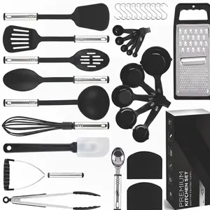 35-Piece Kitchen Utensils Set – Heat Resistant Nonstick Nylon & Stainless Steel Cooking Tools, Complete Kitchen Gadgets Set for Home & Apartment Essentials