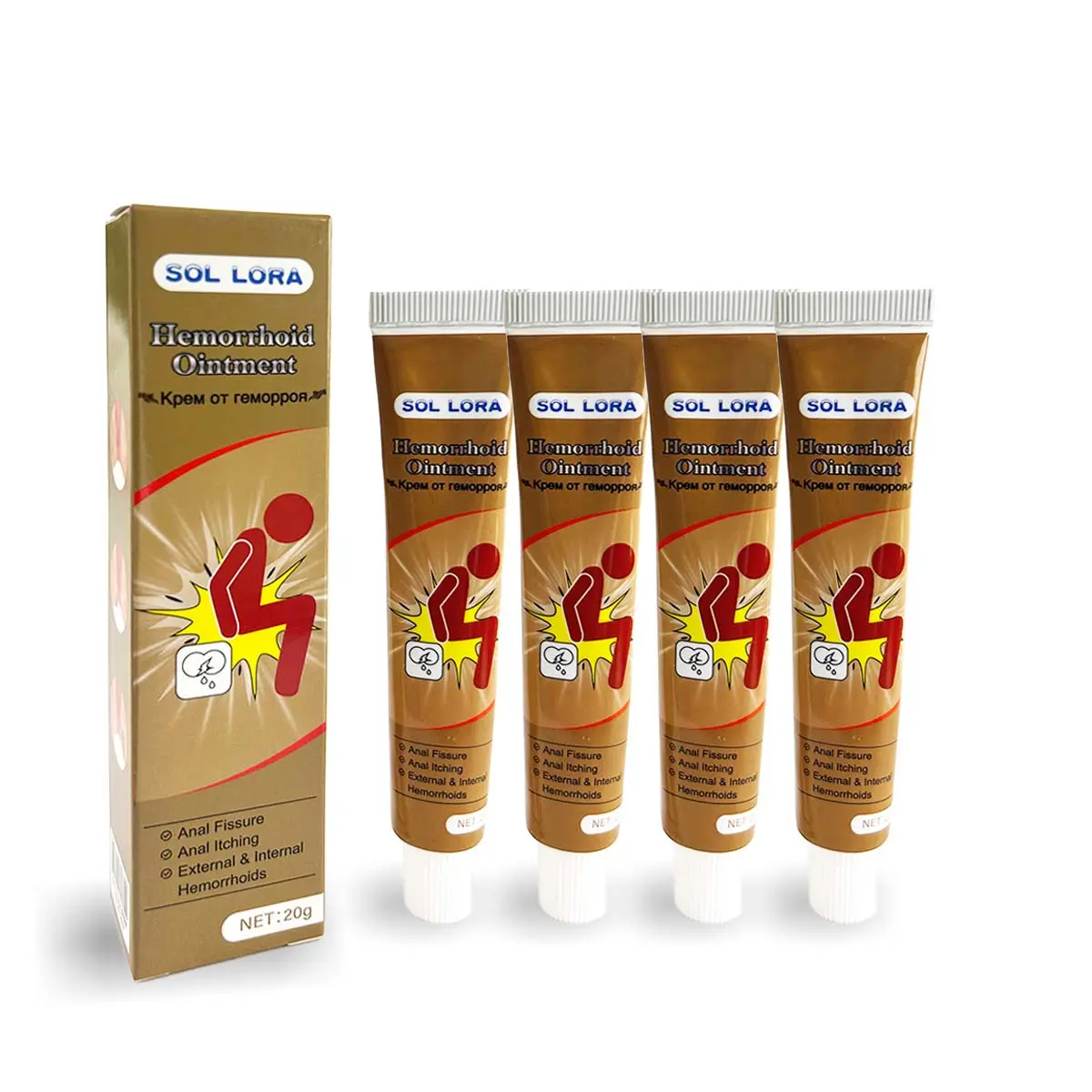 SOL LORA Hemorrhoids Care Cream - Maximum Strength Moisturizer for Men & Women, Smooth Hydrating Relief for Pain, Itching, Burning, Swelling, Fissure, Normal Skin Single Item