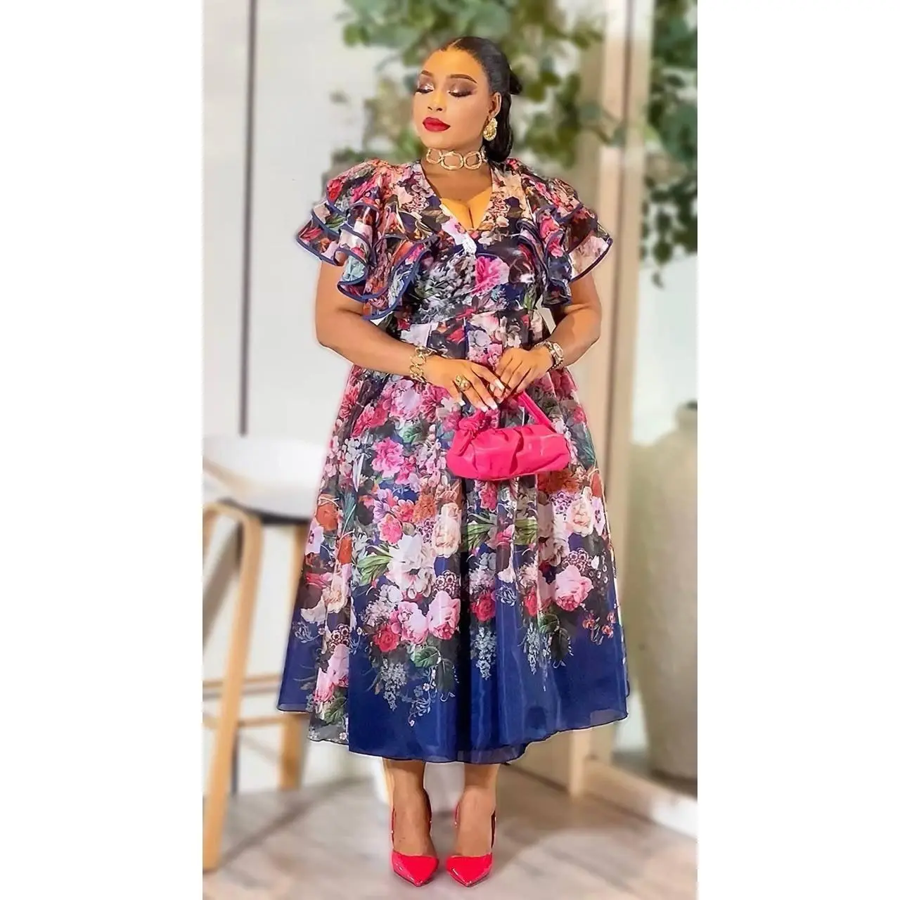 Pink Floral Flutter Sleeve A-Line Wrap Dress for Wedding Guest Birthday Dinner Reception Graduation Party - TikTok Shop Pink Floral Flutter Sleeve A-Line Wrap Dress for Wedding Guest Birthday Dinner Reception Graduation Party - TikTok Shop