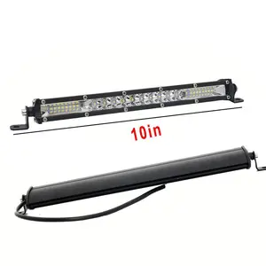 10-Inch Slim Single-Row LED Work Light Bar - Spot-Flood Combo Beam Driving Lamp with Remote Control, Car Accessories for Off-Road Semi & Aftermarket Truck Use