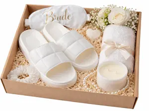 Bridesmaid Spa Gift Set - Slipper, Candle, Eye Mask & towel