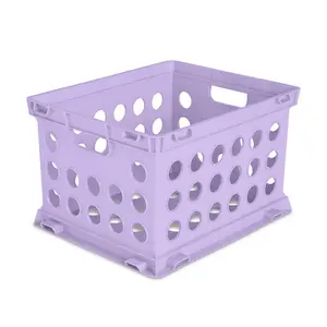 Sterilite File Crate Plastic, Lavender Sky - Elegant Design for Organizing Medical Supplies