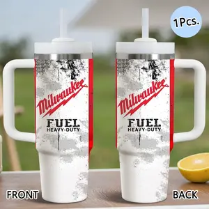 PIKPAKA Cool Milwaukee Vacuum Flasks 40oz Stainless Steel Tumbler with Handle & Straw, Vacuum Insulated Travel Mug Keeps Drinks Cold Up to 12 Hours, Leak-Resistant Cup for Iced Coffee, Water, Office, Gym or Travel, Insulated Travel Drinkware