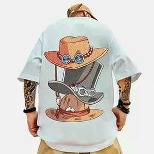 3 Hat Oversized Unisex Anime Print T-Shirt