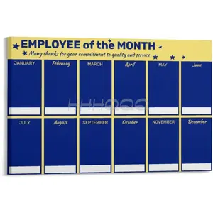 Stars Employee of The Month Photo Display Poster (6) Canvas for Living Room Bedroom Decor 12x08inch(30x20cm) Frame-style