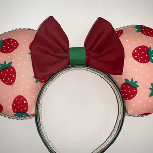 Strawberry Print Mickey Ears