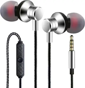 Wired Earbuds with Microphone – Stereo Bass, Noise-Isolating In-Ear Headphones for 3.5mm Jacks