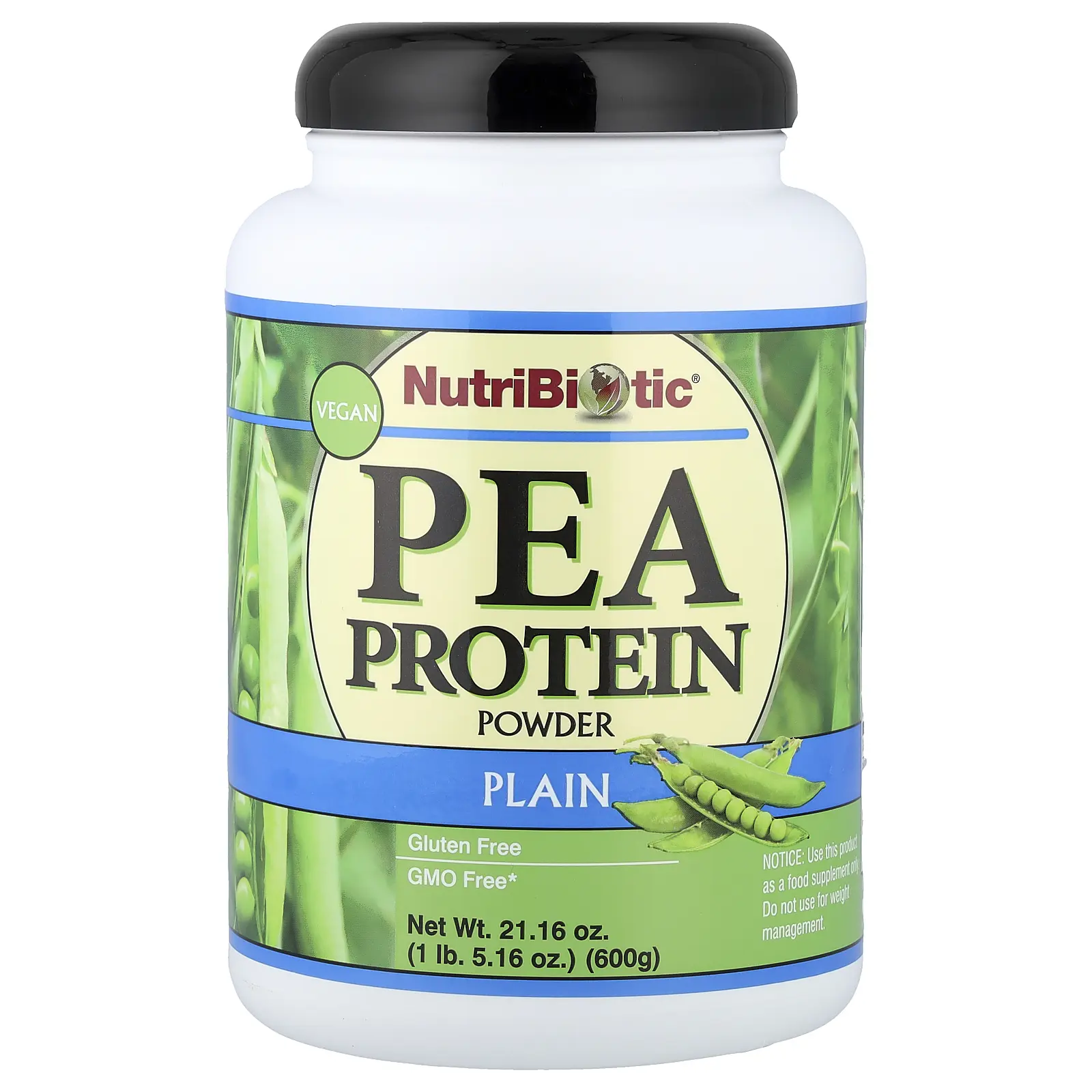 NutriBiotic Pea Protein Powder, Plain, 1 lb 5.16 oz (600 g) NutriBiotic Pea Protein Powder, Plain, 1 lb 5.16 oz (600 g)