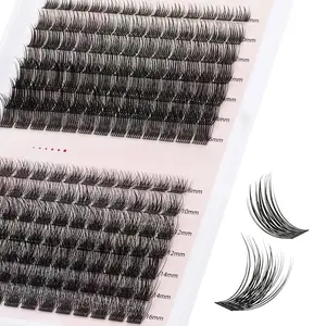 Lash Clusters DIY Eyelash Extensions 175 Clusters Lashes D Curl 0.07 Natural Individual Lash Extensions Mixed Tray False Eyelashes Soft & Strong Thin Band DIY at Home (F24+F25-0.07D, 8-16mm)