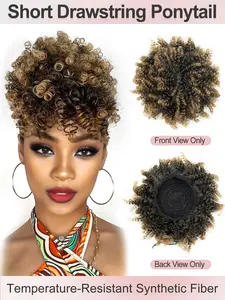 Drawstring Ponytail for Women, Afro Puff Kinky Curly Hair Ponytail Extension, Natural Hair Ponytail, All Seasons Bob Wigs