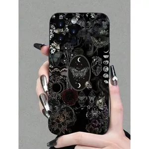 Gothic Elements Pattern Design Theme Luxury Shockproof Aesthetic Cute Phone Case, Lens Protrusion Protection, Suitable For IPhone17/IPhone17 Air/IPhone17 Pro/IPhone17 Pro Max/16 Pro Max/15 Pro Max/14 Pro Max/13 Pro Max/12 Pro Max/11 Pro Max