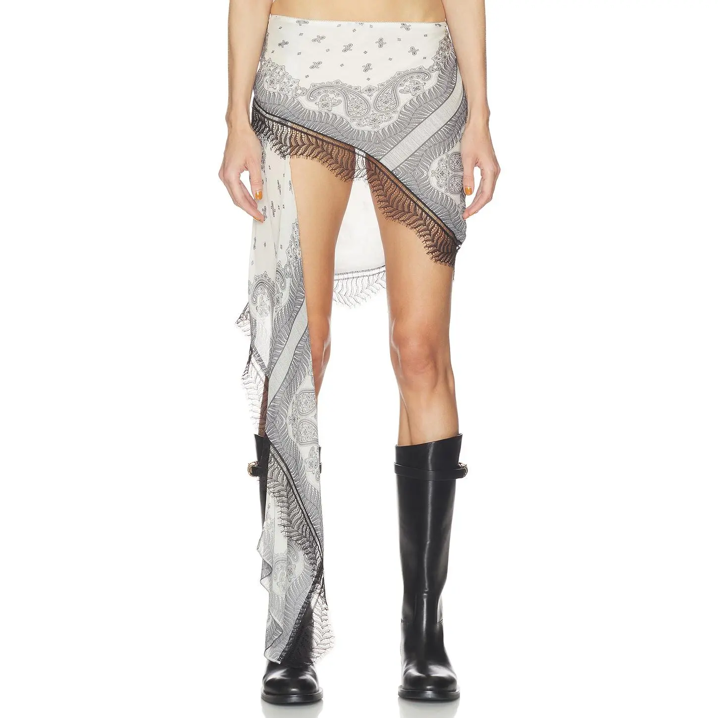 HAELO Spiral Bandana Skirt in White