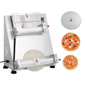 16 Inch Pizza Dough Roller Sheeter Semi Automatic Commercial Dough Press 390W For Kitchen Use, Industrial Grade Stainless Steel Construction, Adjustable Thickness, High Performance Pastry And Pizza Dough Sheeting Machine