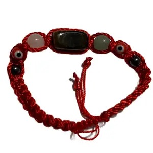Tigers Eye Red String Abundance Love Protection Bracelet with Evil Eye Beads and Natural Stones for Luck and Safety