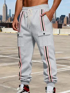 Cross-Border American Winter New Arrival Heavy Fleece Warm Outdoor Sports Trendy Workwear Webbing Retro Loose Sweatpants