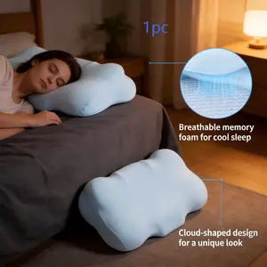 Cloud-Shaped Soft Neck Pillow, Ergonomic Memory Foam, Cervical Support, Breathable Washable Cover, Ideal for Side, Back, Stomach Sleep
