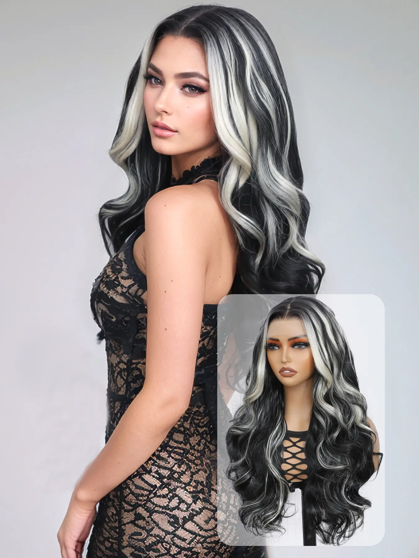 Lehanhair 24 Inch Long Body Wavy Wigs for Women, Gorgeous Fluffy Elegant Wigs without Bangs, Synthetic Lace Front Wigs for Party, Daily Use, Natural Wavy Wig