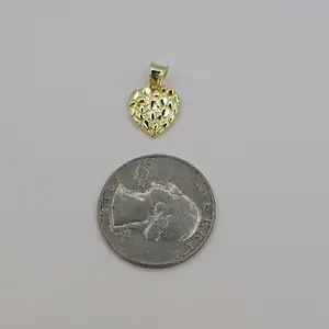Heart Fashion Style Pendant - Small Size 12mm Nugget Gold-Plated.