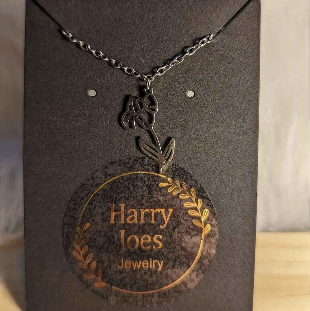 February Birthflower- Iris- Necklace