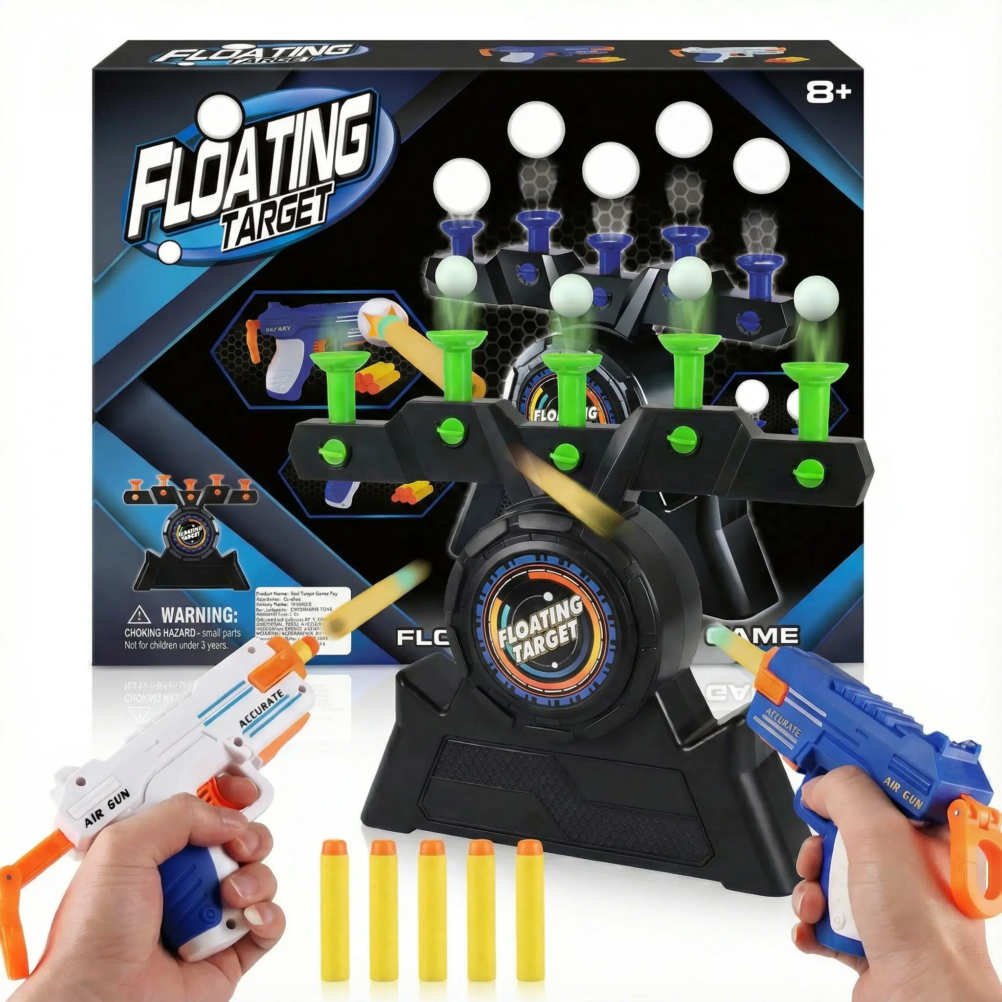 Ball Target Shooting Toy - Exciting Nerf Gun Game Set - Perfect Christmas & Birthday Gift for Teenagers - Gun, Darts & Targets - Dual Power Supply