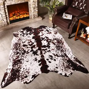 Cowhide Rug, 4.6 x 5.2 , Western Decor Faux Cowhide, Thickened  for Bedroom, Living Room,  Office Decor