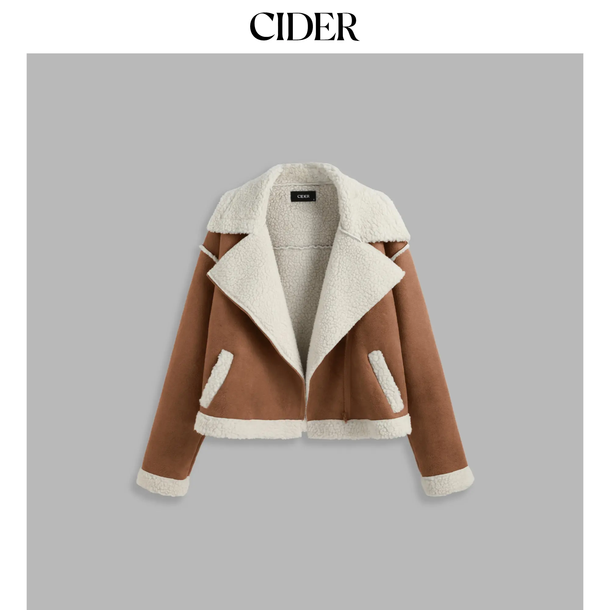 Cider [2 colors, size 0-26] Faux Sherpa Jacket