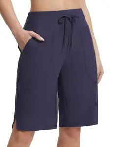 BALEAF long Swim Shorts For Women Bermuda High Waisted Quick Dry Swimming Bottoms Knee Length Tummy Control Swimsuits with Pockets Liner