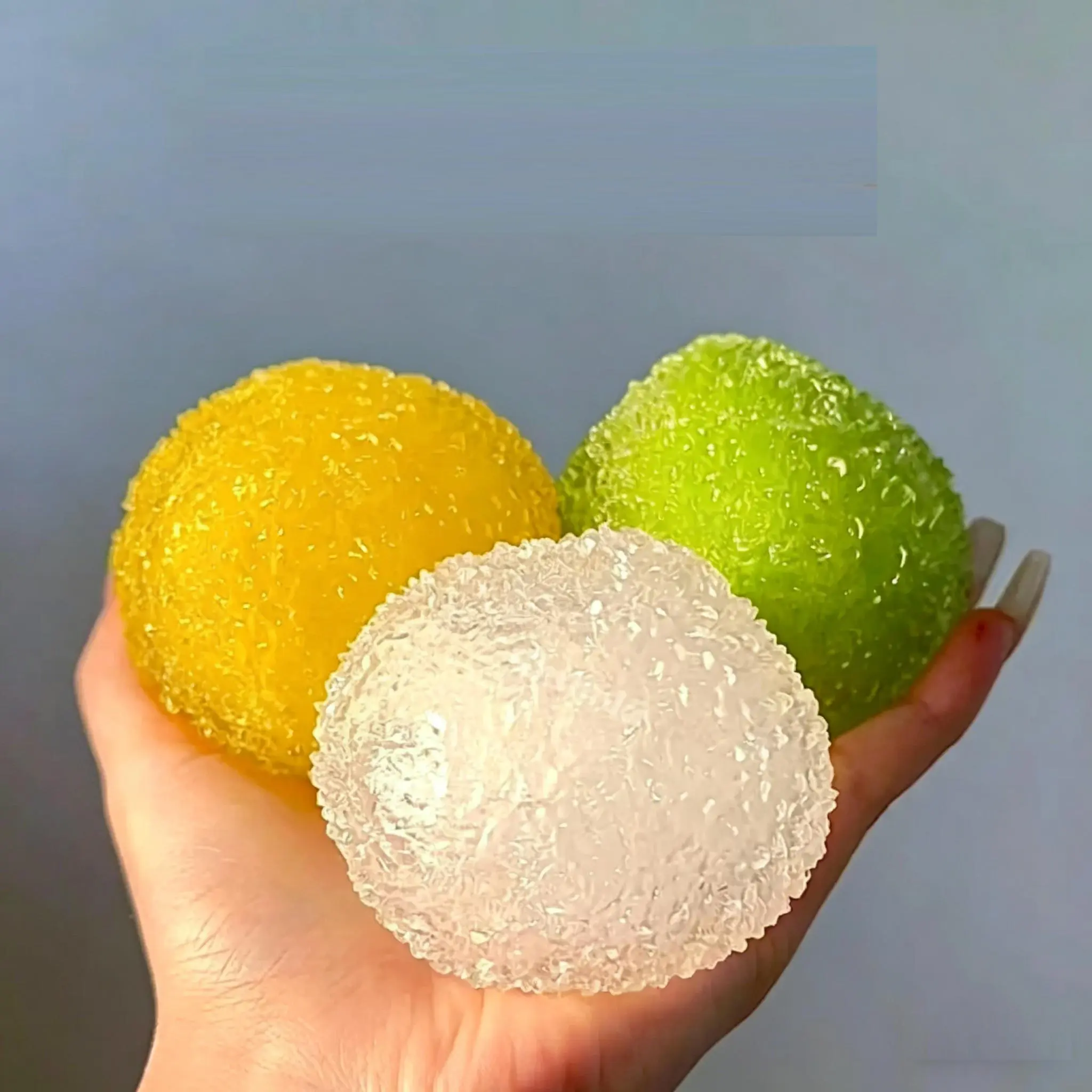 Handmade Crystal Ice Ball Squishy | Moldable Non-Rebound Ice Texture ASMR Sensory Fidget Toy