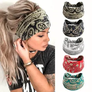 Women's Paisley Print Sports Headband,  Sweatband for Women & Girls, Elastic Sweat-absorbing Hairband for Gym Workout, Hair Accessories for All Seasons, Gym Wrap Headband, Baseball Accessories, Headbands Women, Training Headband, Sweat Wicking Headband