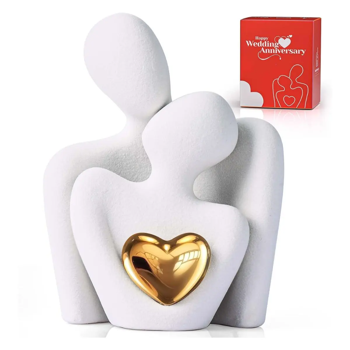 Mini Couple Love Statue – Romantic Figurine Decor for Living Room, Bedroom Shelf & Anniversary Gifts