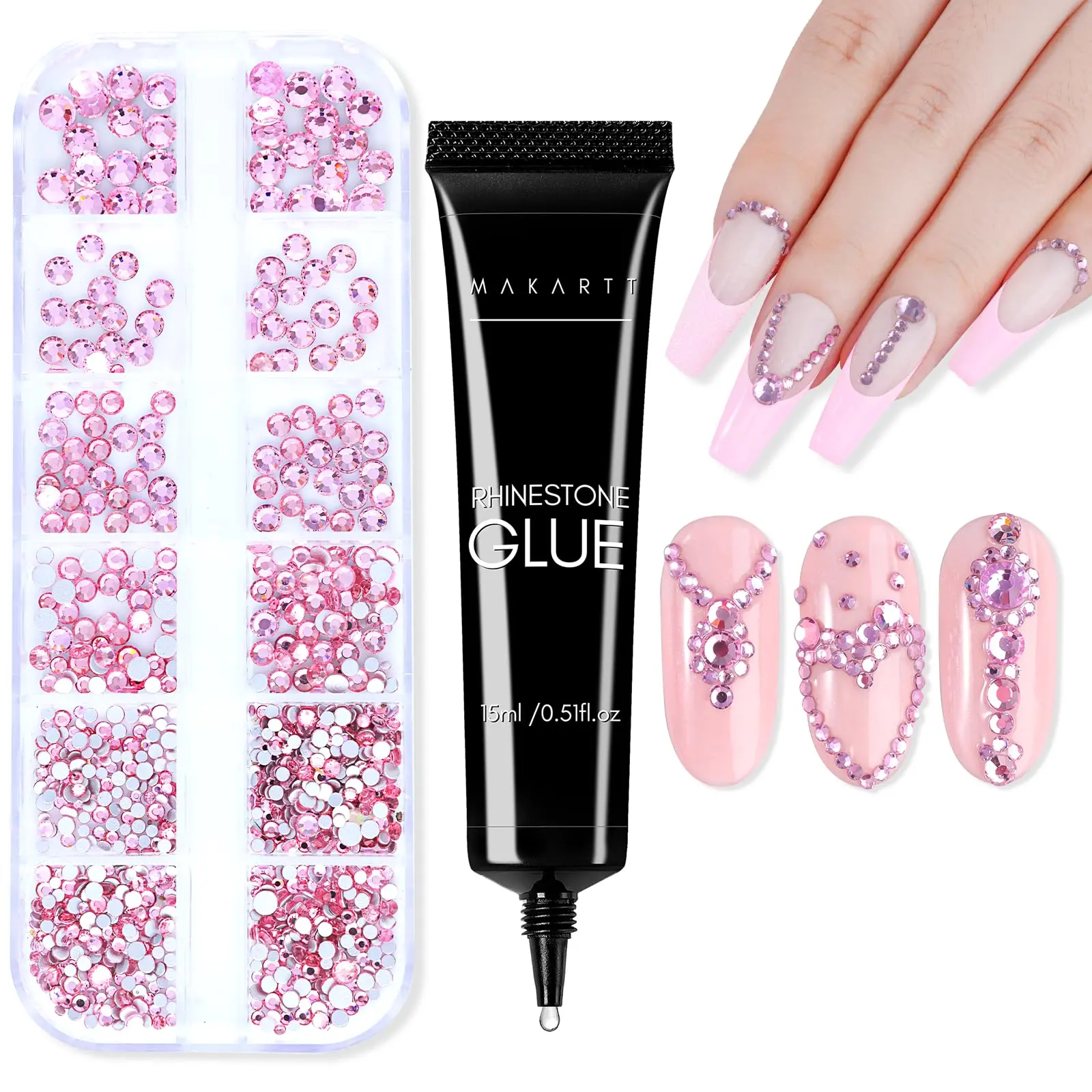 Nail Rhinestone GLue Kit-Pink