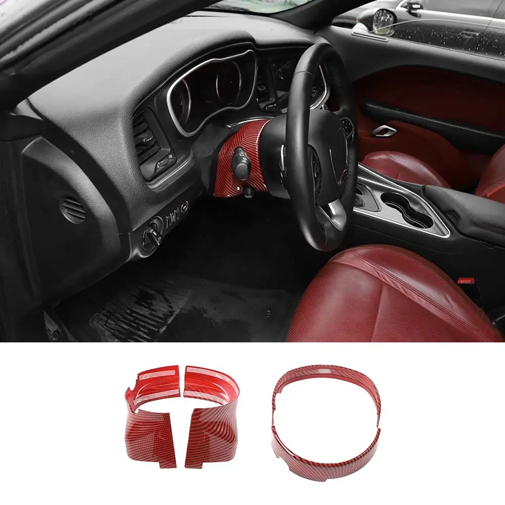 Car Interior Dashboard Replacement Stickers Kit - ABS Automotive Decoration Vehicle Accessories for Dodge 2011+ Challenger, Charger, Durango, 300C Electric Adjustable Steering Wheel Base Lower Trim, Car Accessories Interior, Car Decal