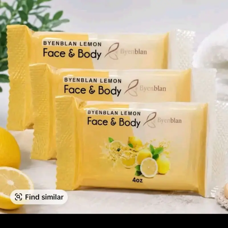 Byenblan Lemon Soaps, 3-Piece Set, 4oz Each, Natural Bath Soap for Body Cleansing (Beauty & Personal Care)