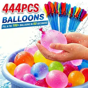 444Pcs Mega Pack Water Balloons - Rapid-Fill & Self-Sealing Colorful Water Bombs, Ultimate Summer Splash Fun for Kids & Adults, Outdoor Party Supplies for Birthday, Pool & Backyard Games