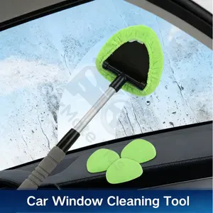 This non marking windshield cleaner is a retractable windshield washer with three reusable and washable microfiber pads It cleans both interior and exterior windshields in 30 seconds